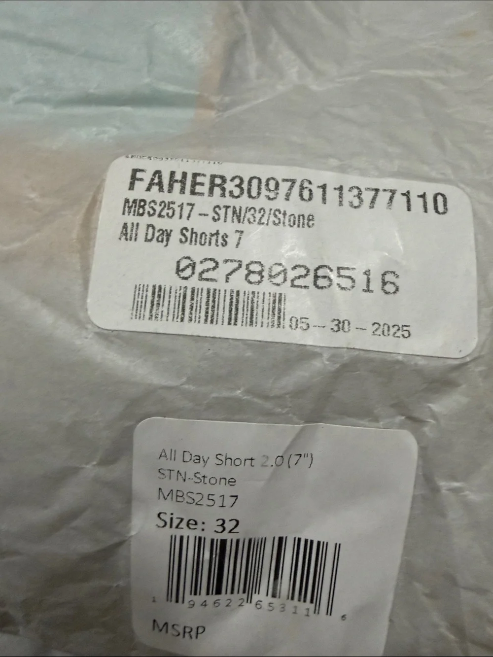 FAHERTY ALL DAY 4-Way Stretch Shorts 7” inseam Waist 32 NWT